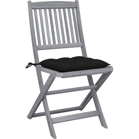 Maison Exclusive - Klappstühle, 4 Stück, mit Kissen, aus massivem (1/5)