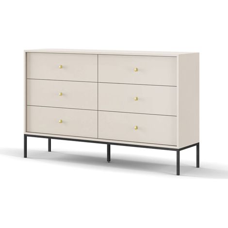 Selsey Commode avec six tiroirs - MONNE - couleur beige, vintage (1/5)