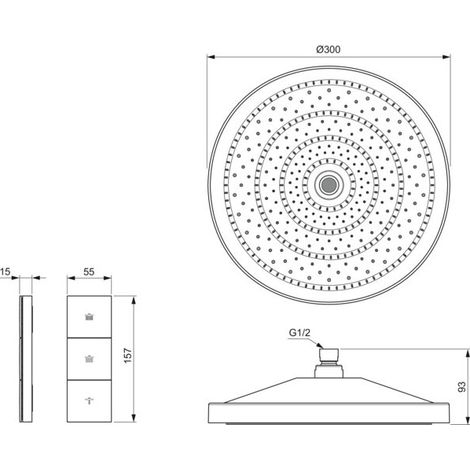 IDEAL STANDARD A7889A5 Pomme de douche pluie Idealrain Solos