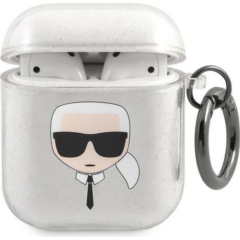 Karl Lagerfeld KLA2UKHGS AirPods 1/2cover silber/silberglitzer Karls Kopf (1/3)