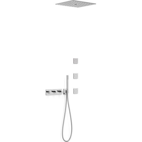 Kit robinet thermostatique encastré à 4 voies B-system pour douche Chrome - TRES 30725406