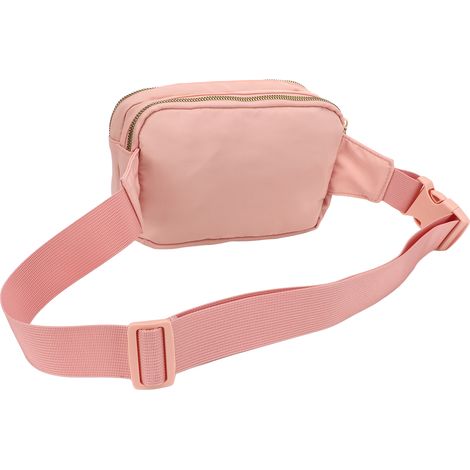 Sac banane sport grande capacité en toile Oxford pour running, randonnée et voyage - Rose