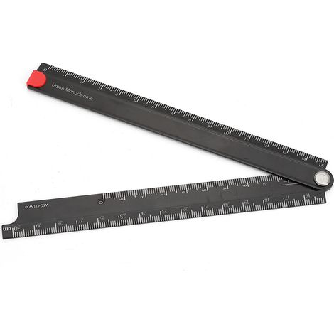 Règle pliante en alliage d'aluminium 0-300 mm, règle simple pliante à 90° en métal, règle de papeterie (1/5)