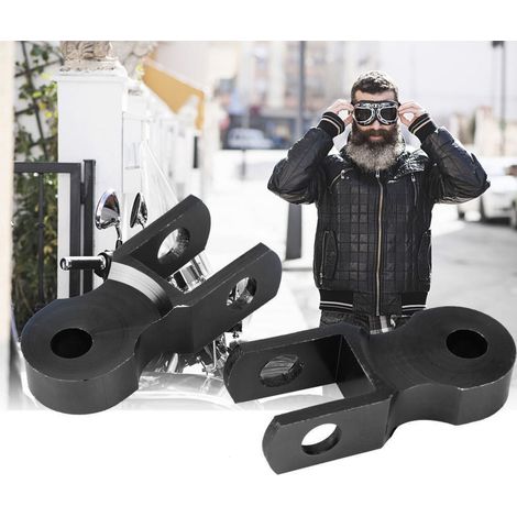 2 pièces rehausseur amortisseur arrière moto alliage aluminium noir 5cm kit rehaussement cale pour cadre universel sans vis (1/5)