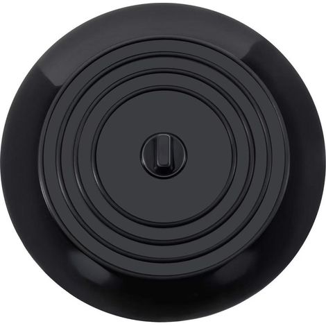 Lot de 3 bouchons de baignoire et d'évier, 15 cm, pour salle de bain et cuisine - ventouses en silicone, noir (1/4)