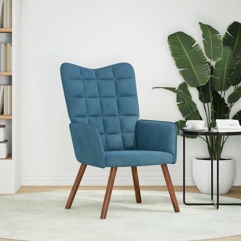 Chaise de salon,Chaise de relaxation Bleu Velours CFW50799 (1/5)