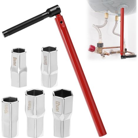 8-13mm Clés de robinet réglables kit, cle pour robinet evier avec douilles interchangeables, cléàécrou de robinet (1/5)