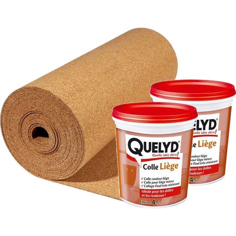Kit Rouleau de liège pressé ultra haute densité 235kg/m2 Format 1mx10m – Ep10mm avec colle incluse - rouleau(x) de 10m²