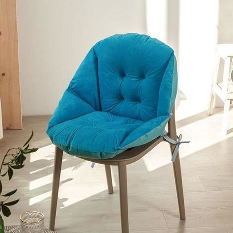 plush swivel cushion for dining chairs, indoor/outdoor - Light blue