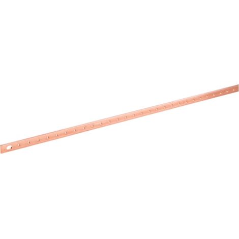 barre cu - perforée m6 - 250a - 20 x 5 mm - longueur 1 mètre - hager uc832