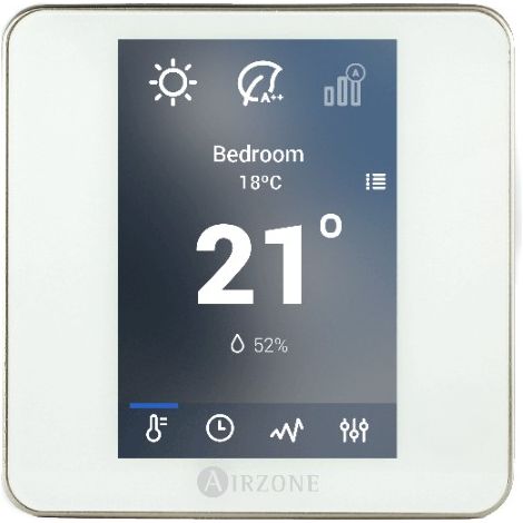 TELECOMMANDE AIRZONE BLANCHE BLUEFACE FILAIRE - THERMOSTAT AIRZONE BLUEFACE FILAIRE BLANC (1/2)