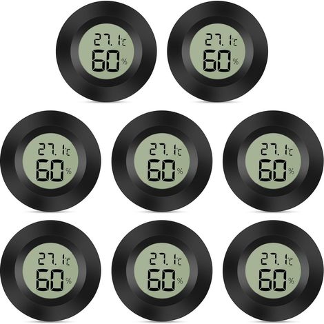 Thermo hygrometrepour Maison, 8 Thermomètre Hygromètre Mini, Digital LCD Hygromètre Numérique Température Interieur (1/5)