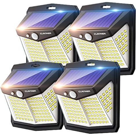 Lampe Solaire Extérieur Puissant【248 LED Lot de 4】Lumière Solaire Eclairage Exterieur IP65 Etanche Lampe Solaire avec Détecteur de Mouvement Eclairage Solaire sans Fil pour Jardin (1/5)
