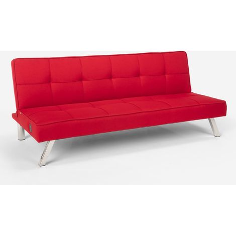 Canapé convertible en tissu clic-clac avec port USB et pieds en métal Astralis - Rouge