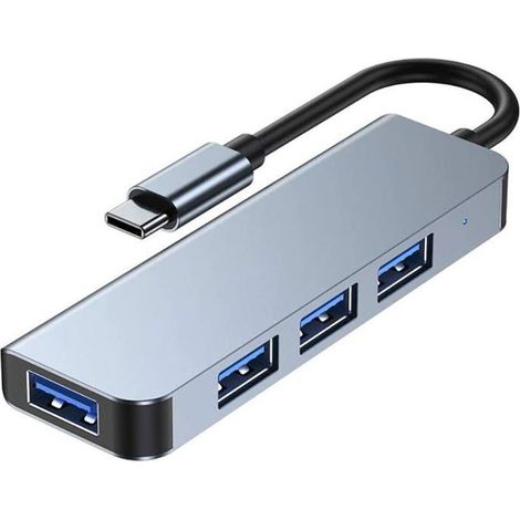 HOXILEELEOHub USB C USB 3.0 Slim Aluminumshell di Tipo C a 4 porte Compatibile con MacBook Air, Mac Pro/Mini, iMac,USB flash drive,hard disk mobile (1/5)