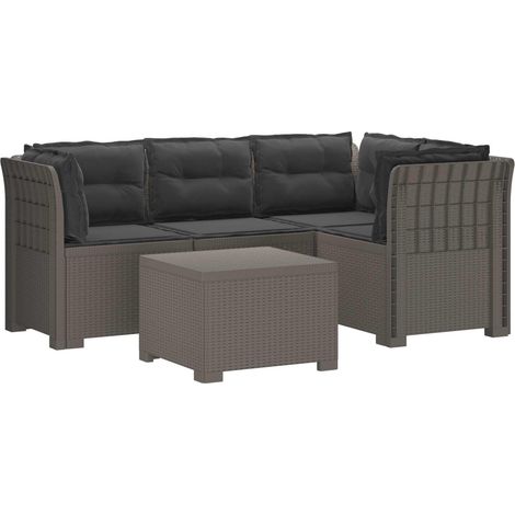 Maison Exclusive - 4-Sitzer Garten Sofa mit Kissen Rattan Look PP (1/5)