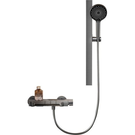 Ensemble de Douche Thermostatique Gris Élégant et Moderne pour Salle de Bain Design-KZQ