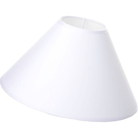 Abat-jour blanc 30 cm – Polyester et métal – Hauteur 18.5 cm – Diamètre 30 cm – Adaptable E14/E27 – Unimasa (1/3)