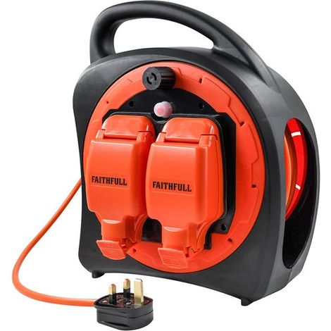 Faithfull Power Plus FPPCR18MW Outdoor Cable Reel IP54 230V 18M 13A FPPCR18MW