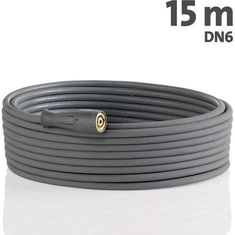 Tuyau haute pression 15 m – NW 6 – 210 bar – Version alimentaire pour usage professionnel – Compatible Kränzle K 1152 TST/K 2000 (1/2)