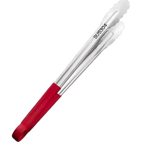 Pinces de table, pinces de cuisine, pinces alimentaires, pinces à griller, pinces de cuisson, pinces à salade, acier inoxydable, noir, 23,5 cm (1/5)