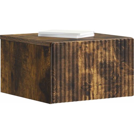 Maison Exclusive - Mobiletto da notte a muro Rovere Fumo 33 x 34,5 x 20 cm
