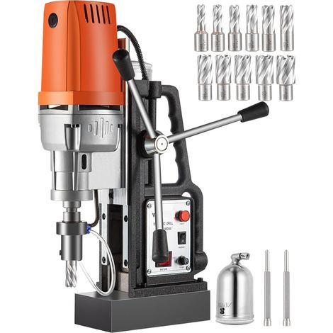 Kit de perceuse magnétique MD50 50mm 1680W perceuse de Banc électrique 2900LBS Force magnétique avec mèches annulaires HSS (Color : MD50 13PCS, Size : 1 UK) (1/5)