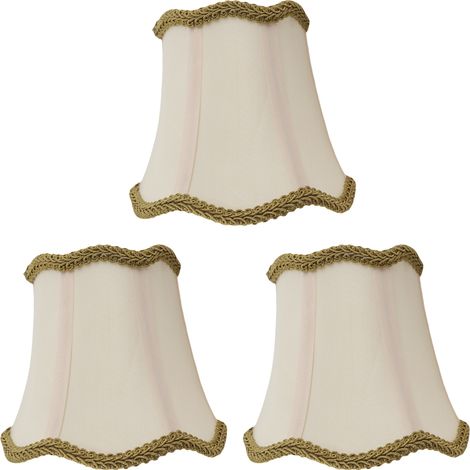 Juego de 3 pantallas de tela para lámparas con casquillo E14, estilo vintage elegante, decoración para el hogar, ideal para sala de estar o restaurante. (1/5)