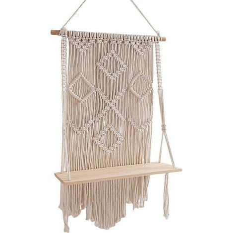 Étagère de rangement en bois tressé à la main, simple et élégante pour embellir votre pièce. (1/4)