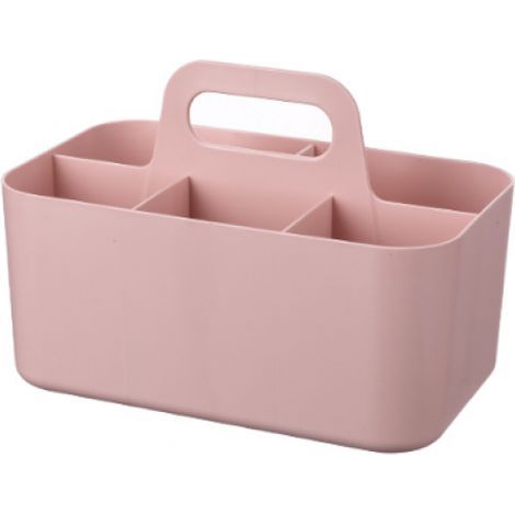 BRAVIX Organisateur Empilable – Caddy Portable pour Salle de Bain, Bureau, Loisirs Créatifs ou Fournitures Scolaires (Rectangulaire, Rose) (1/5)