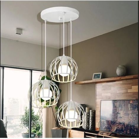 kawoo Lustre Suspension Industrielle, E27 Lampe Luminaire Vintage en Fer Forge Style Nordique pour Salon Chambre (1/4)