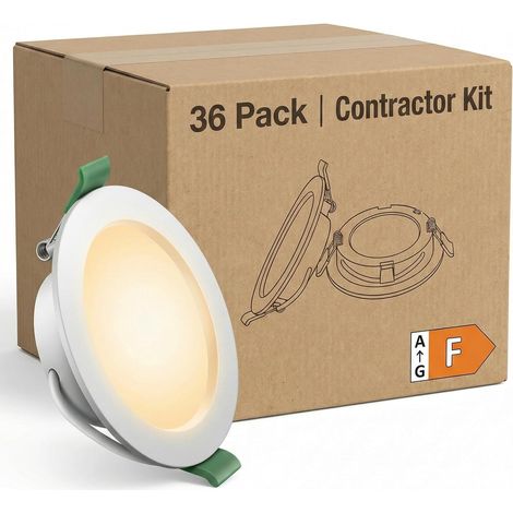 Lot de 36 Spot LED Encastrable Extra Plat, 4W (Eq. 40W) 6000K Blanc Froid, 339LM, Découpe Ø75-80mm, Profondeur 28mm, Sans Scintillement, Downlight Plafond pour Bureau Cuisine Couloir