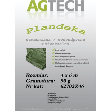 Telone impermeabile rinforzato, verde, 4x6 m, grammatura 90 PL9046