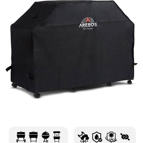 AREBOS Cubierta de la parrilla Barbacoa de gas Cubierta para la lluvia Capó 163 x 61 x 122 cm (1/5)