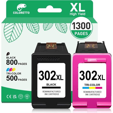 302XL Cartouche pour HP 302 DeskJet 3639 3630 2130 2132 3636 3633 (1/5)
