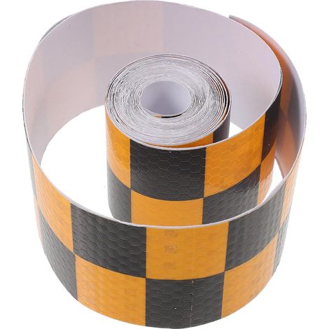 Car Tape 5cm X Orange and Black Checkered Adhesive Sticker