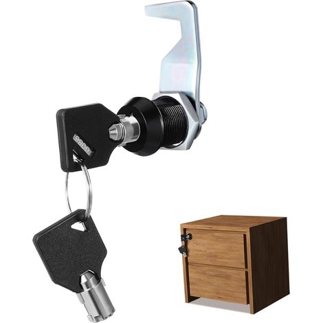 Serrure à came tubulaire noire 5/8" avec cylindre de sécurité pour meu (1/5)