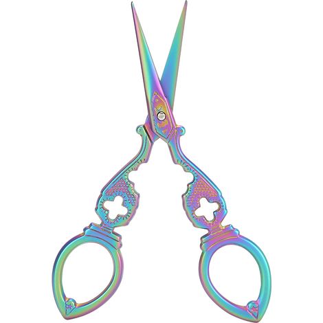 Ciseaux de coupe moyens en forme de gourde, style rétro, en acier inoxydable, pour broderie et loisirs créatifs (multicolores). (1/5)