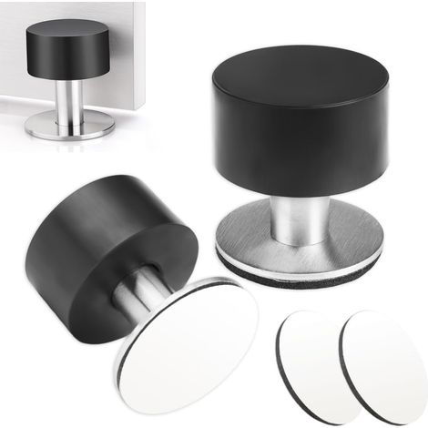 Stück Wand-Türstopper, Edelstahl-Türstopper, selbstklebender Wand-Türstopper, Türstopper mit stoßfestem Gummi, für Küche, Schlafzimmer, Büro (weiß)