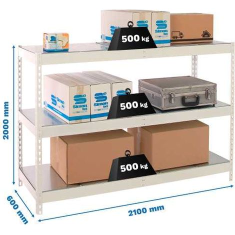 Estanteria 2000x2100x600 SIMONFORTE 2106/3 METAL BLANCO/GALVA marca SIMONRACK (1/2)