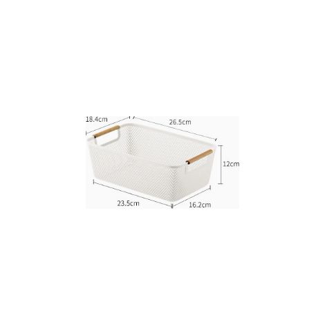 Panier de rangement ménager en plastique (blanc)