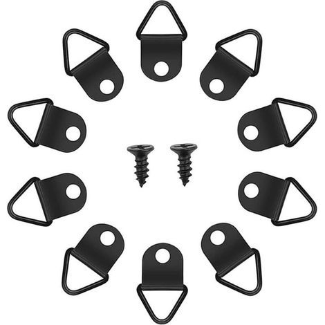 50pcs Crochets pour Tableau Accroche Cadre Tableau Sans Percer Fixation D Anneaux Metal Cadre Pour Encadrement Tableau Fixation Miroir Decoration Murale(le noir) (1/5)