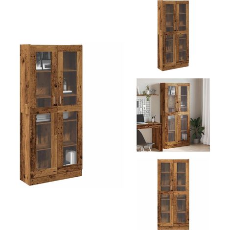 Buffet haut vieux bois 82,5x30,5x185 cm bois d'ingénierie - Buffet Haut - Buffets Hauts - Buffet - Armoire (1/5)