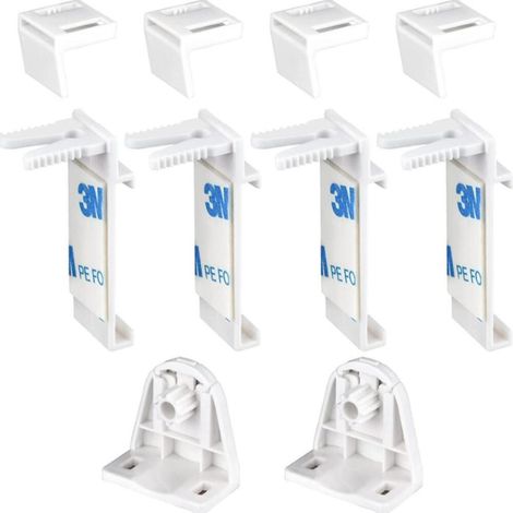 Lot de 4 supports de serrage pour store enrouleur double, sans perçage, accessoires de rechange, support de serrage pour PVC, fenêtre en bois, battant de porte