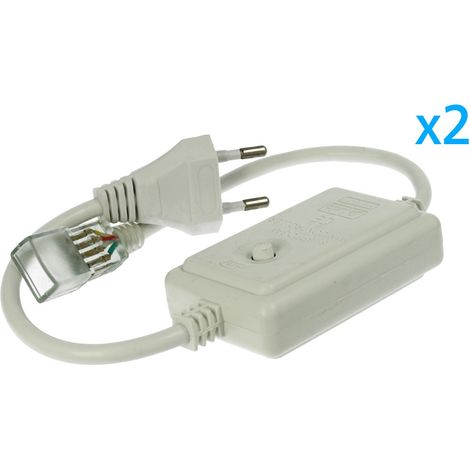 2 PZ Spine Alimentatore Trasformatore 4 Pin Passo 9mm per Bobina LED RGB 220V con Interruttore e Controller 8 Programmi (1/3)