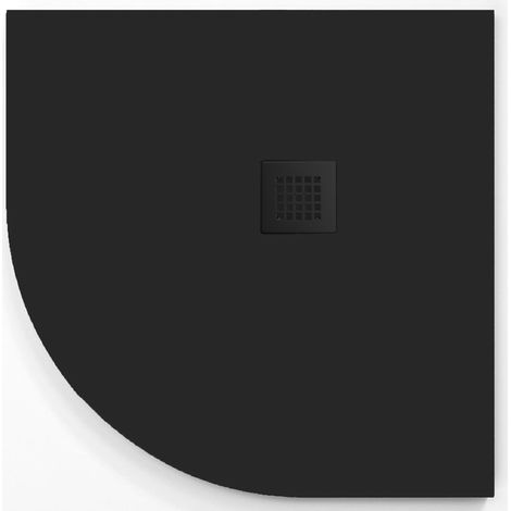 Plato de ducha ONDA CURVE negro 90x90 cm (radio 50) rejilla color