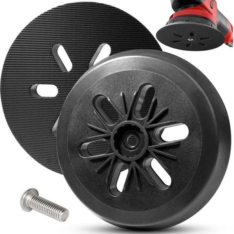 150-mm-Klett-Schleifpad für Exzenterschleifer, kompatibel mit Bosch GEX 150, GEX 150 AC, PEX 15 AE und GEX 150 Turbo – selbstklebendes Pad mit Schraube (1/4)