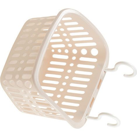 Caddie de douche suspendu, trous de drainage en plastique robuste, gain de place, panier à linge Simple pour salle de bains cuisine abricot (1/5)