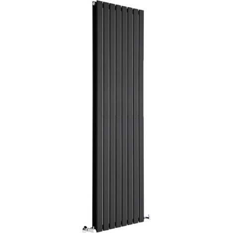 Milano Alpha Black Vertical Column Double Flat Panel Radiator - 1780mm x 560mm