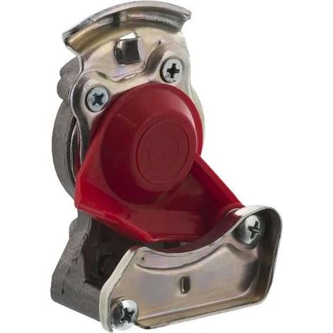 Tête d'accouplement attelage côté remorque benne M22x1.5 rouge ouverte voiture camion tracteur